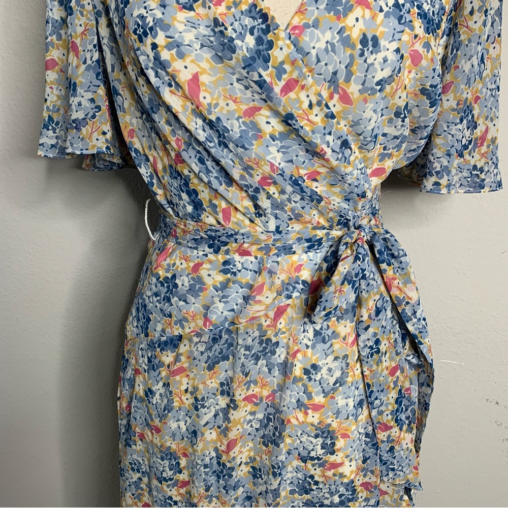 Lauren Ralph Lauren Floral Georgette Faux Wrap Midi Dress - Picture 8 of 14